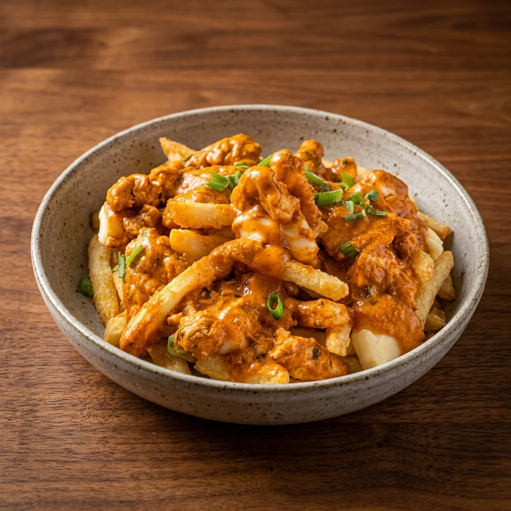 Butter Chicken Poutine at Great Canadian Pizza & Butter Chicken Hut Macleod Trail Calgary