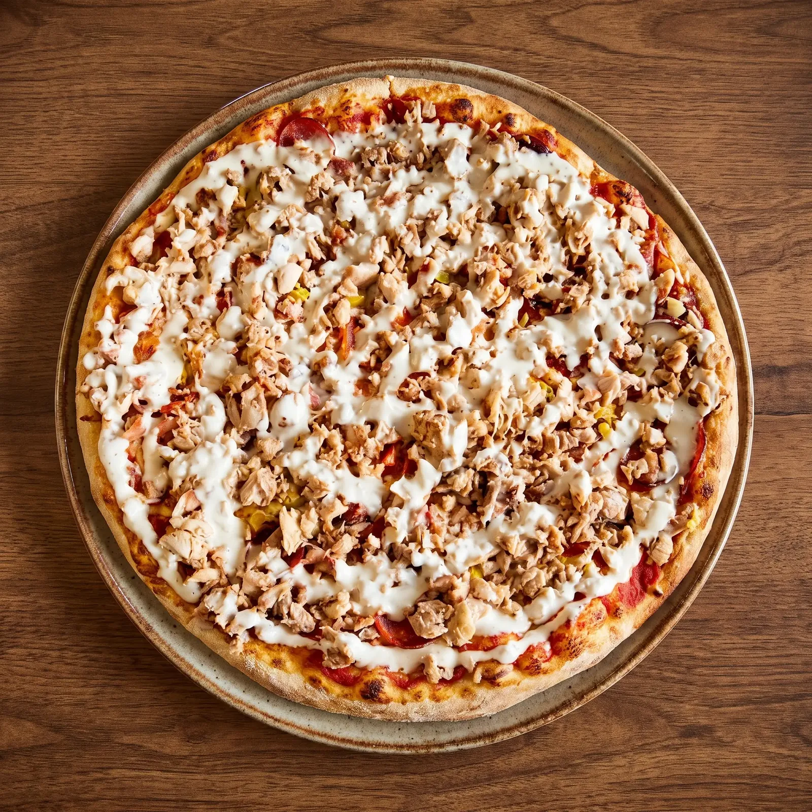 Chicken shawarma pizza at Great Canadian Pizza & Butter Chicken Hut - Macleod on Macleod Trail Calgary